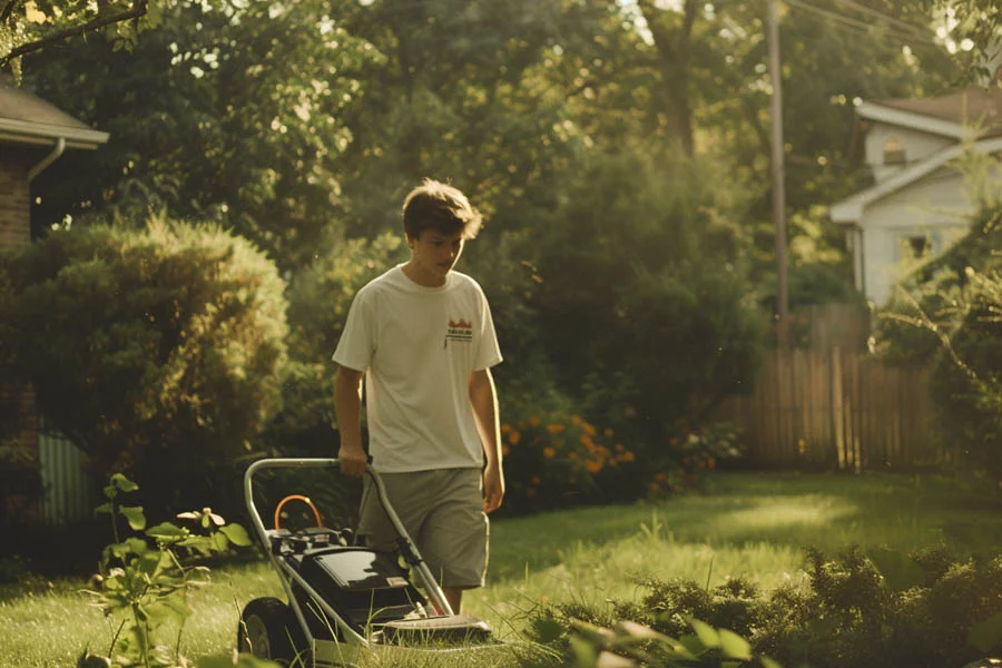 self propelled battery lawnmower